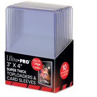Ultra Pro Standard Toploader 3x4 Zoll (extrem dicke Schutzhüllen 130pt) + 10 Sleeves
