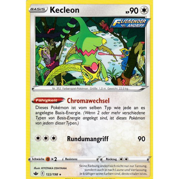 Pokemon Karte Kecleon 122/198 Schaurige Herrschaft Deutsch Boosterfrisch 