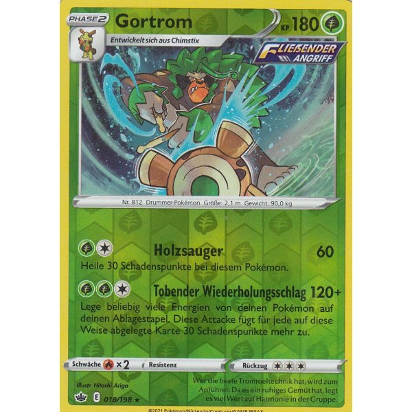 Pokemon TCG Schaurige Herrschaft mit GECO Versandschutz Gortrom 018//198 Rare Reverse Holo