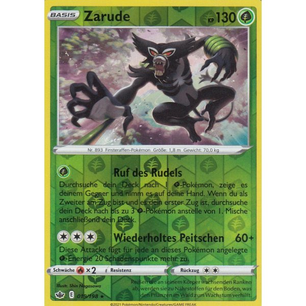 Zarude 019/198 HOLO REVERSE HOLO