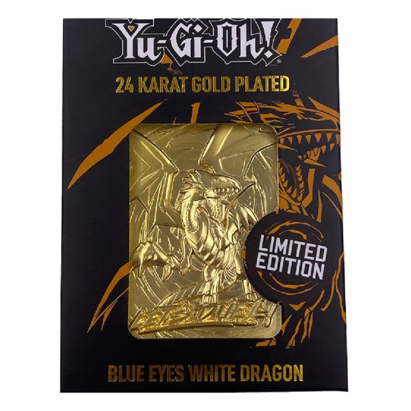 Yu-Gi-Oh! 24 Karat Gold plattiert Metallplatte Blue Eyes White Dragon *LIMITIERTE EDITION*