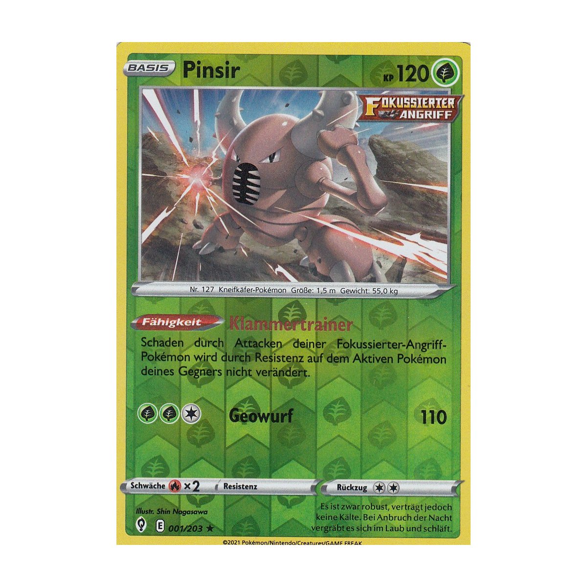 Pinsir 001/203 REVERSE HOLO Drachenwandel Pokemon Karte kaufen