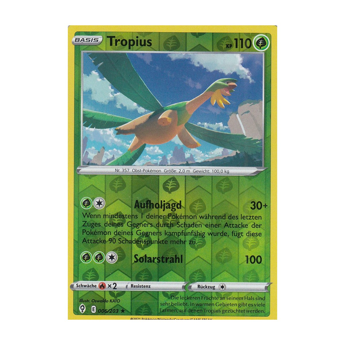 Tropius 006/203 REVERSE HOLO Drachenwandel Pokemon Karte kaufen