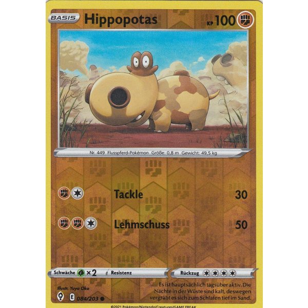 Hippopotas 084/203 REVERSE HOLO