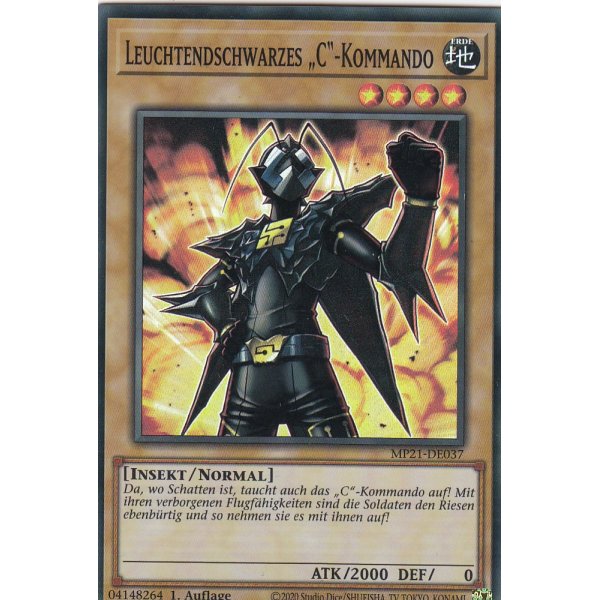 Leuchtendschwarzes &bdquo;C&ldquo;-Kommando MP21-DE037