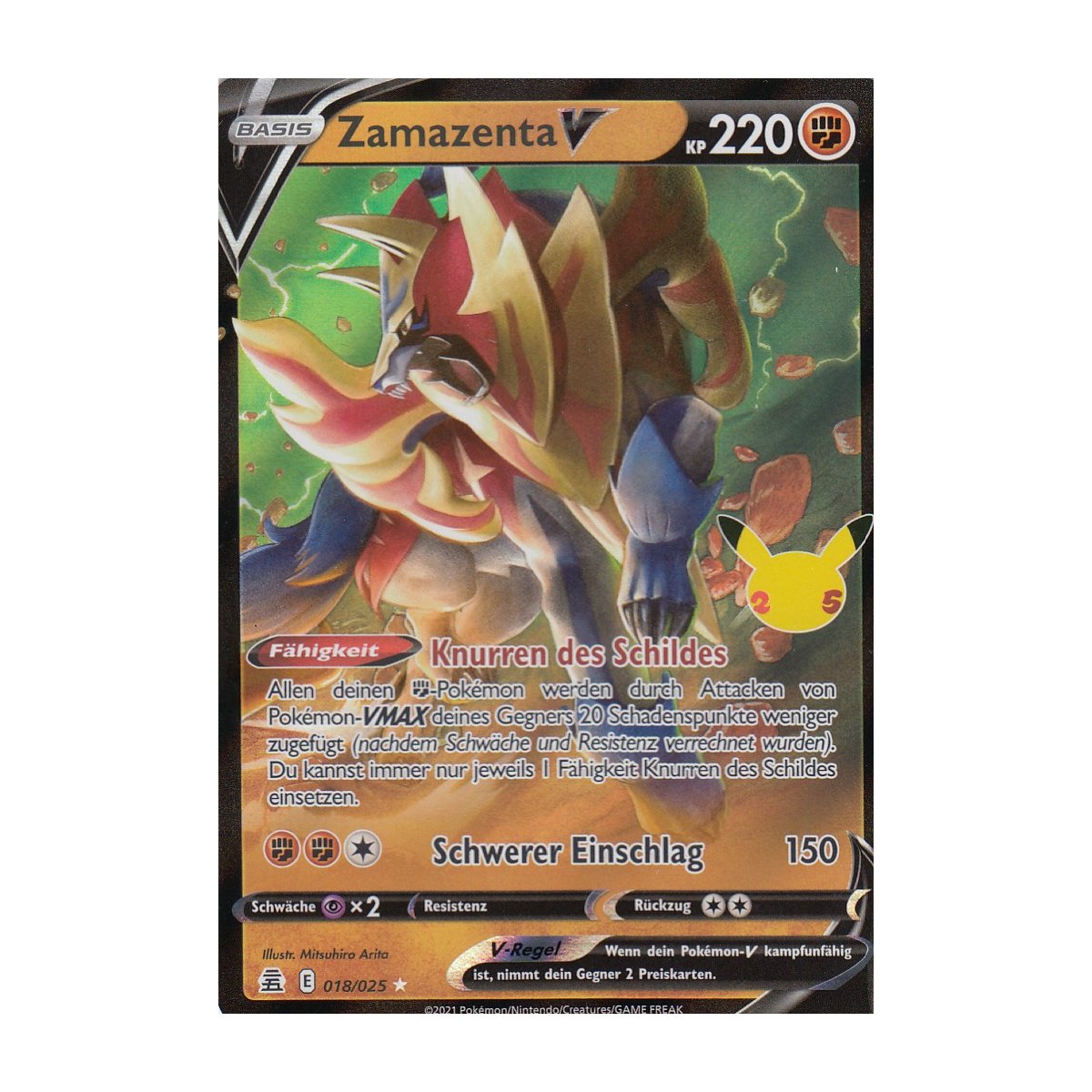 thumbnail image 2 of Zamazenta V 018/025 - Ultra Rare - 2021 Pokemon Celebrations 25th Anniversary NM 2 of 4