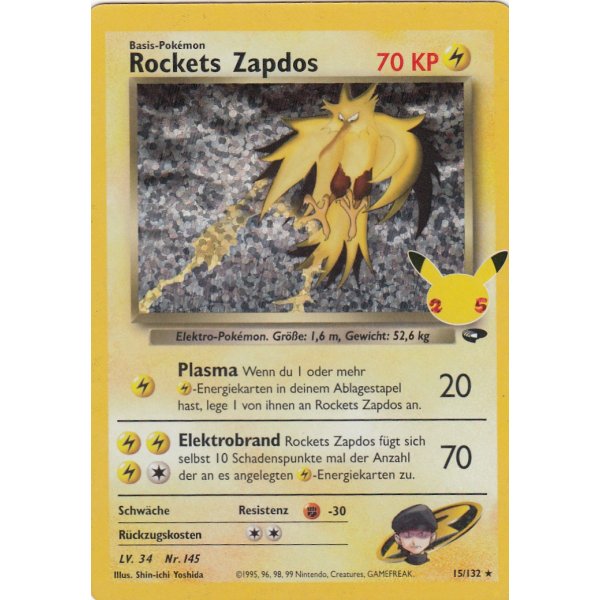 Rockets Zapdos GC15 HOLO Celebrations