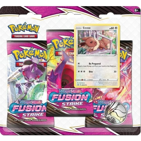 Sword &amp; Shield Fusion Strike 3-Pack Blister - Eevee (englisch)