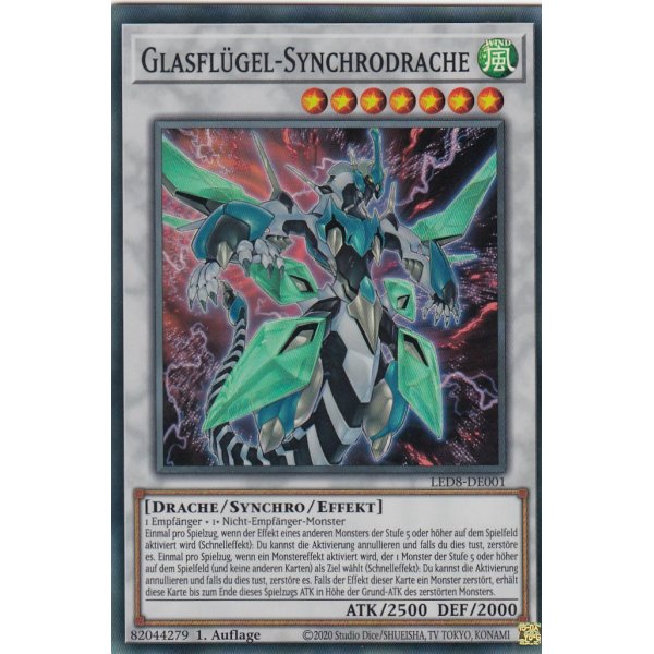 Glasfl&uuml;gel-Synchrodrache LED8-DE001