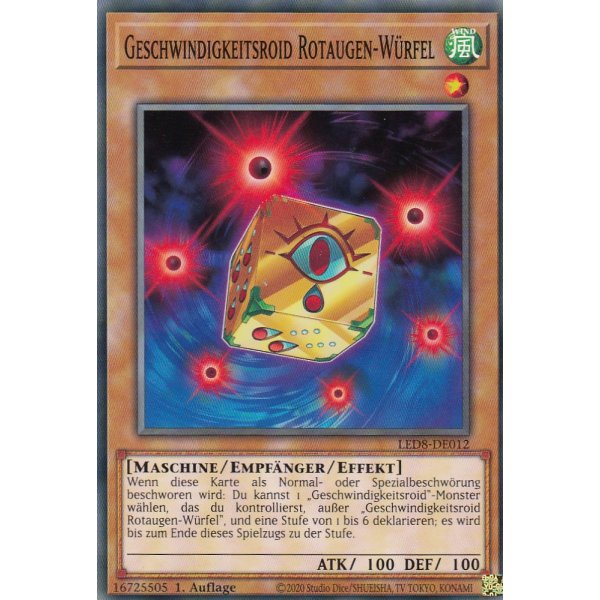 Geschwindigkeitsroid Rotaugen-W&uuml;rfel LED8-DE012