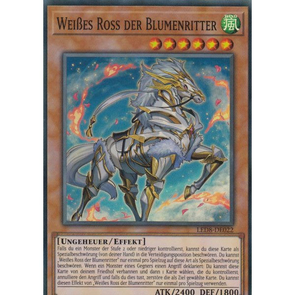 Wei&szlig;es Ross der Blumenritter LED8-DE022