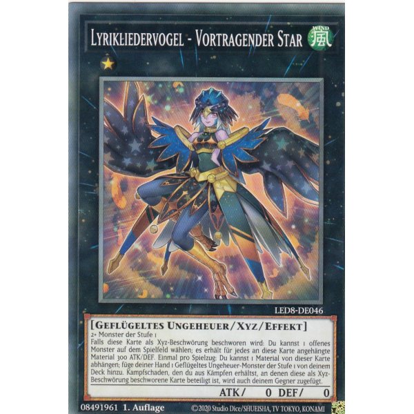 Lyrikliedervogel - Vortragender Star LED8-DE046