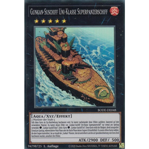 Gunkan-Suschiff Uni-Klasse Superpanzerschiff BODE-DE048