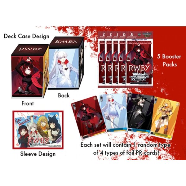 Weiss Schwarz - RWBY Supply Set (Deck Box + Card Sleeves + 5 Booster) EN