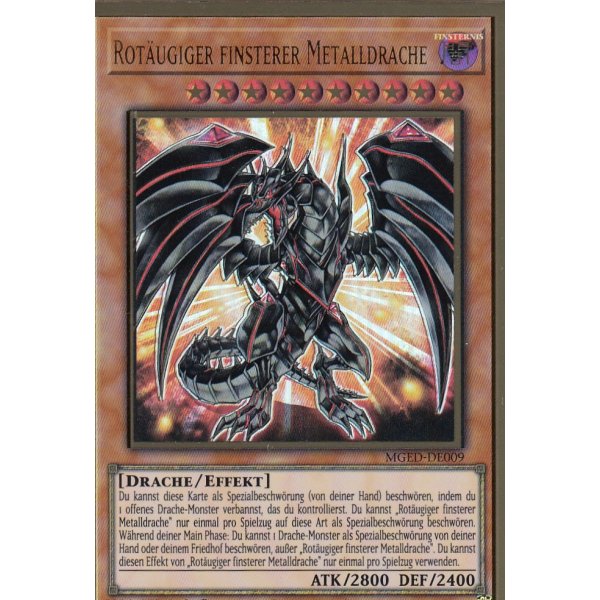 Rot&auml;ugiger finsterer Metalldrache (alternate art) MGED-DE009alt