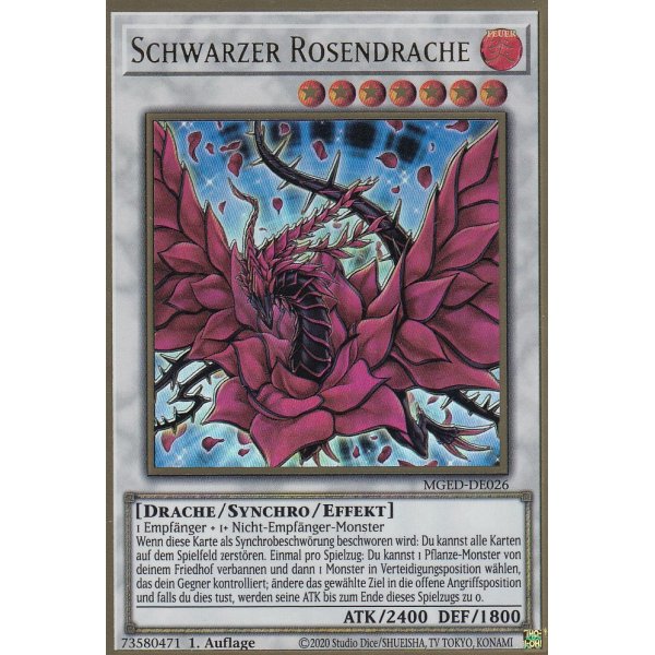Schwarzer Rosendrache (alternate art) MGED-DE026alt