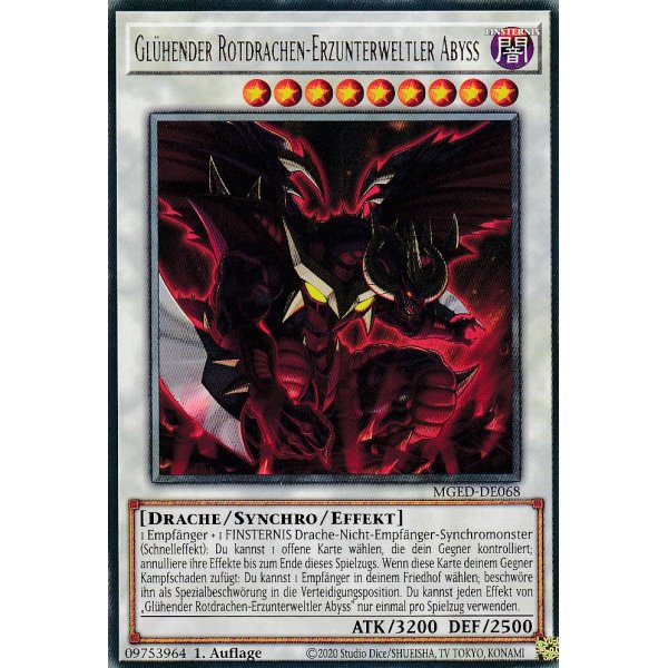 Gl&uuml;hender Rotdrachen-Erzunterweltler Abyss MGED-DE068