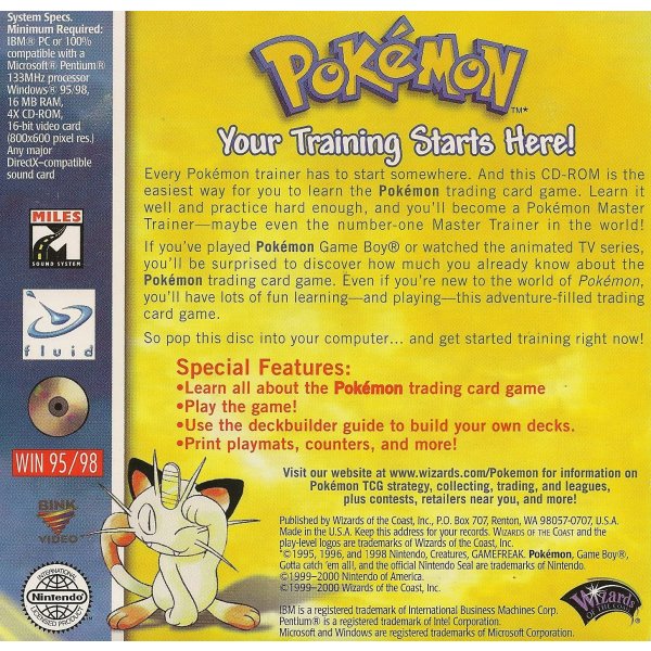 Pokemon PC Game CD ROM *ABSOLUTE RARIT&Auml;T*