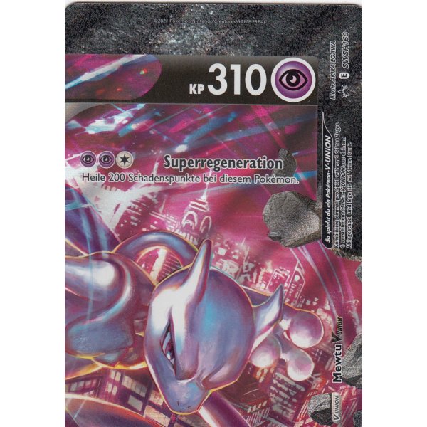 Mewtu V-Union Celebrations PROMO - 4 Karten die 1 XXL-Karte ergeben