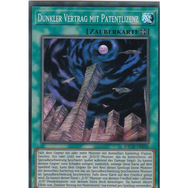 Dunkler Vertrag mit Patentlizenz BACH-DE056