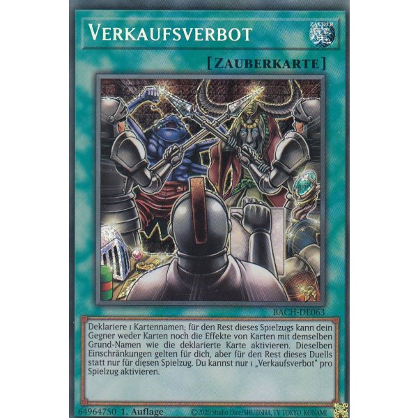 Verkaufsverbot BACH-DE063