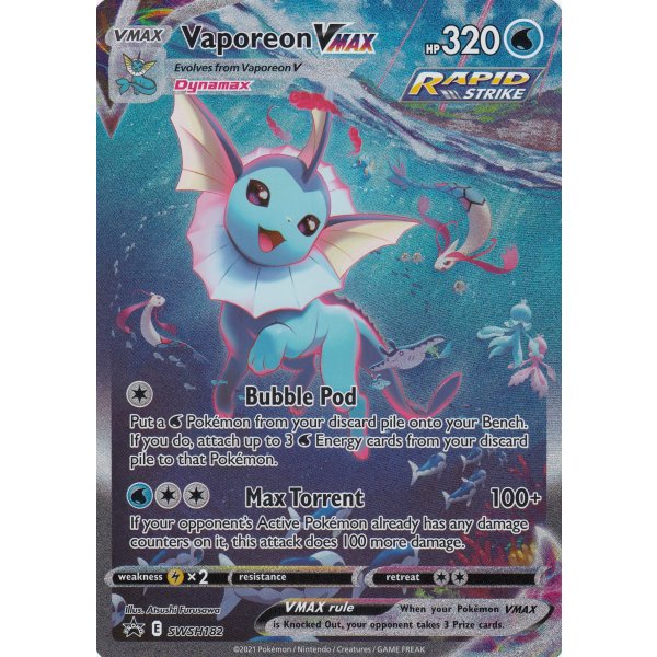 Vaporeon VMax SWSH182 PROMO XXL OVERSIZED/&Uuml;BERGRO&szlig; Englisch