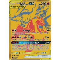 Reshiram & Charizard GX Gold SM247 PROMO XXL OVERSIZED/ÜBERGROß Englisch
