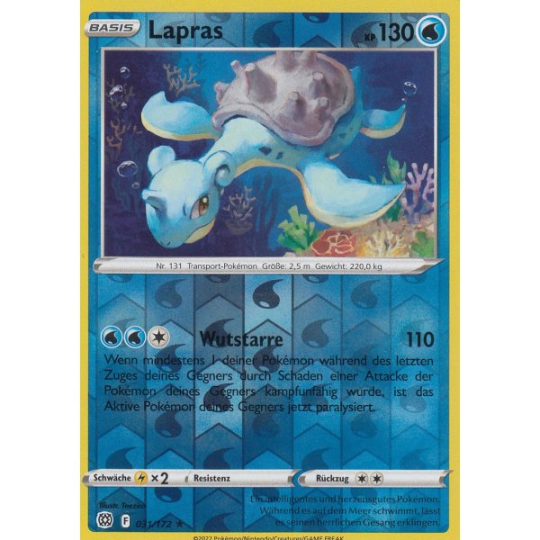 Lapras 031/172 REVERSE HOLO