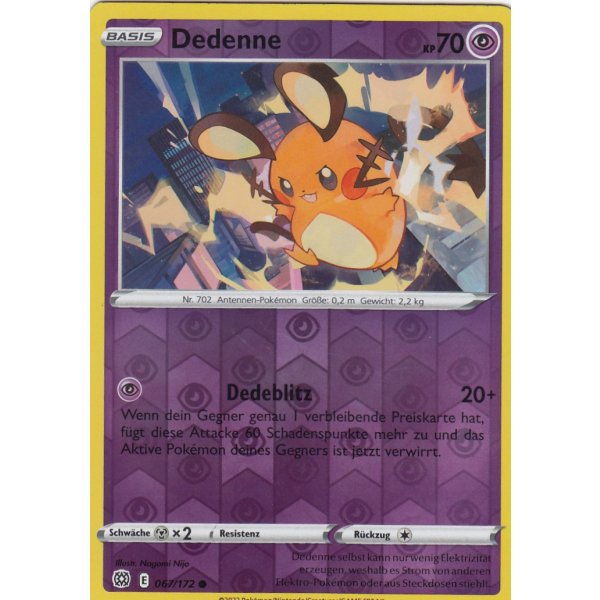 Dedenne 067/172 REVERSE HOLO