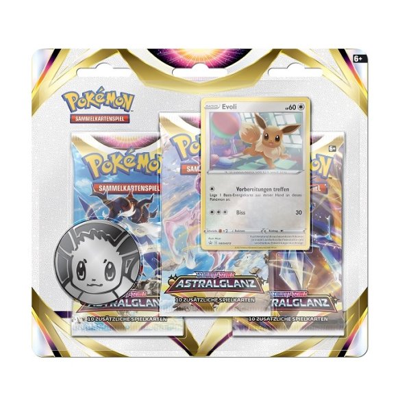 Schwert &amp; Schild Astralglanz 3-Pack Blister - Evoli (deutsch)