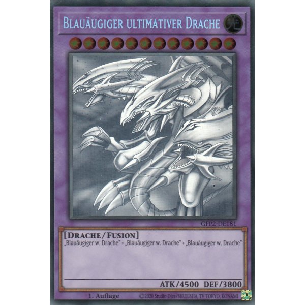 Blau&auml;ugiger ultimativer Drache (Ghost Rare) GFP2-DE181-Ghost-Rare