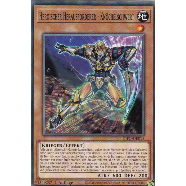 Heroischer Herausforderer - Kn&ouml;chelschwert DIFO-DE015