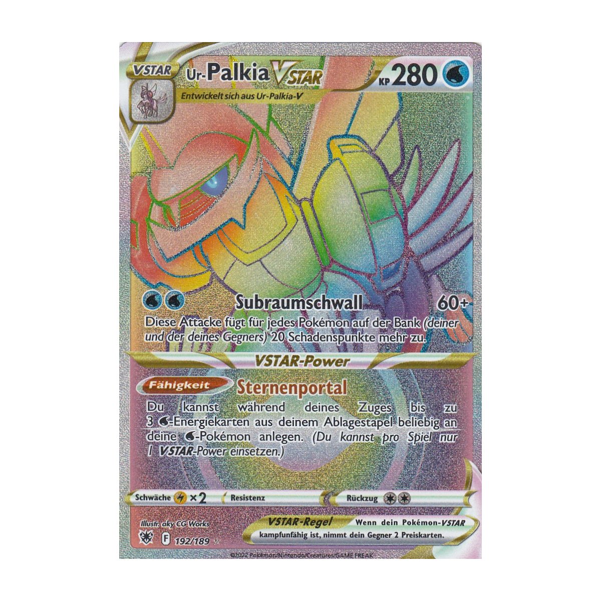 Urform Palkia VSTAR 192 189 RAINBOW Astralglanz Pokemon Karte Kaufen