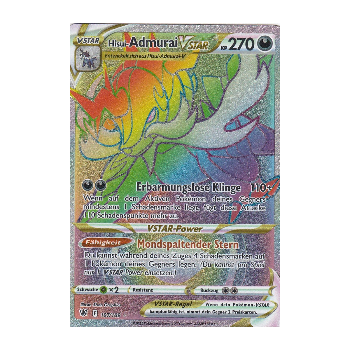 Hisui Admurai VSTAR 197 189 RAINBOW Astralglanz Pokemon Karte Kaufen