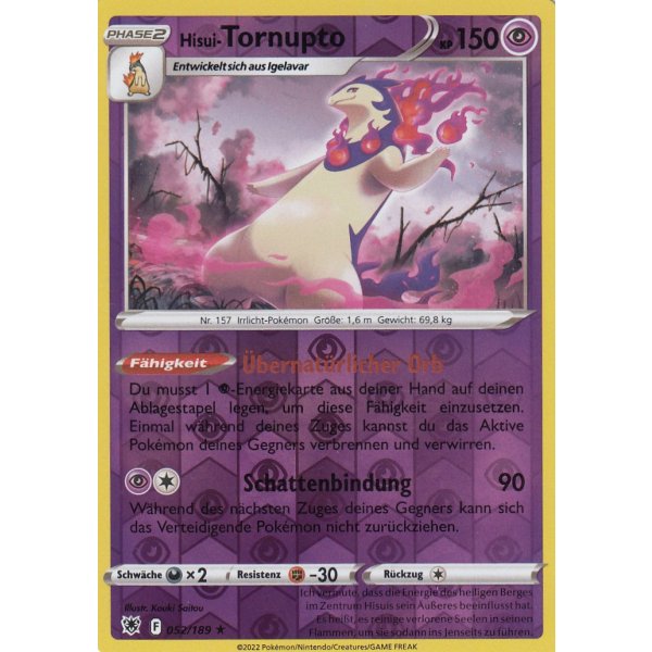 Hisui-Tornupto 052/189 HOLO REVERSE HOLO