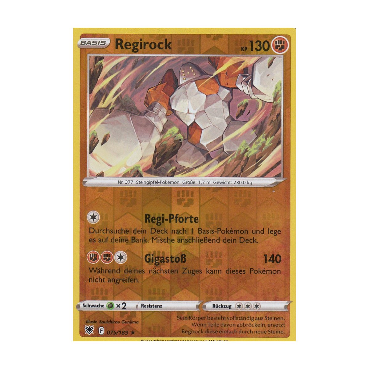 Regirock 075/189 REVERSE HOLO Astralglanz Pokemon Karte kaufen