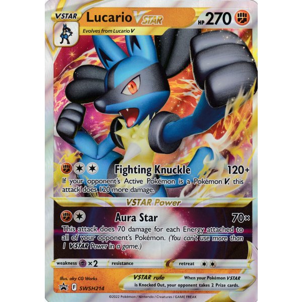 Lucario VStar SWSH214 PROMO XXL OVERSIZED/&Uuml;BERGRO&szlig; Englisch