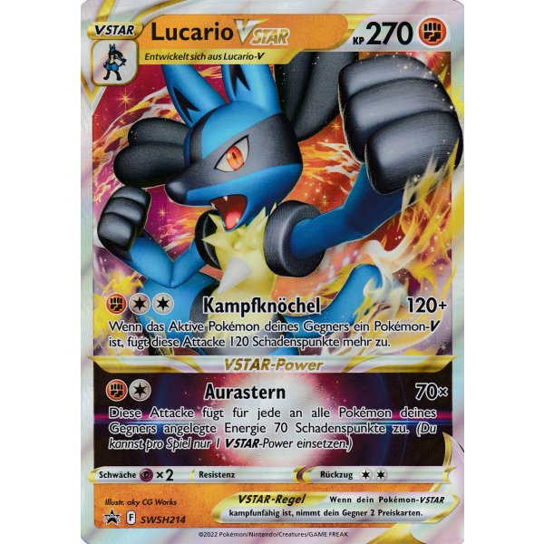 Lucario VStar SWSH214 PROMO XXL OVERSIZED/&Uuml;BERGRO&szlig;