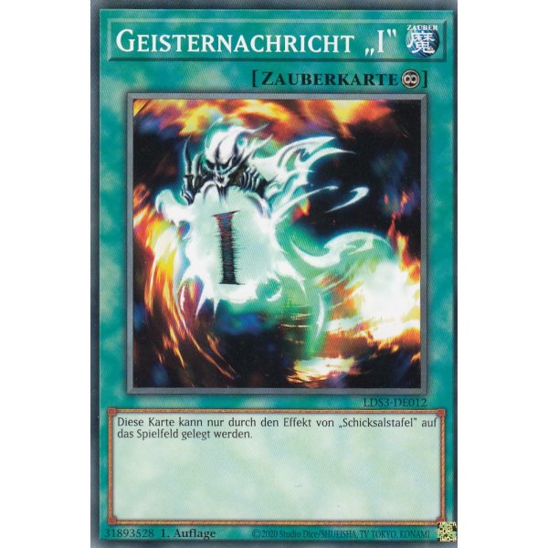 Geisternachricht "I" LDS3-DE012