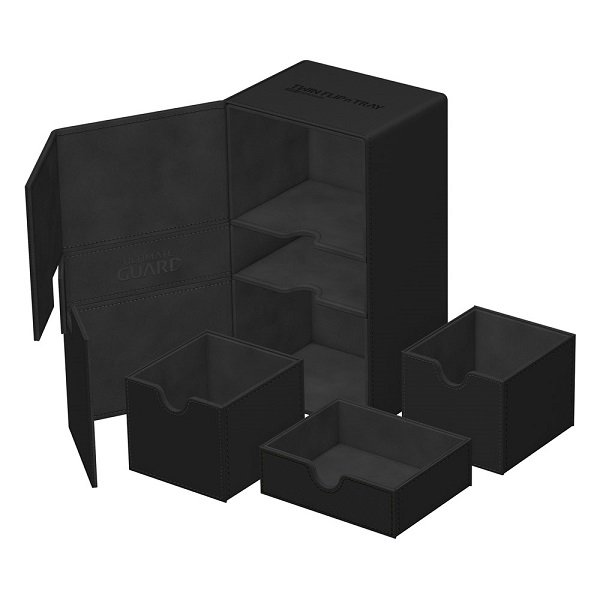 Ultimate Guard Twin Flip&acute;n&acute;Tray 200+ XenoSkin Monocolor Schwarz