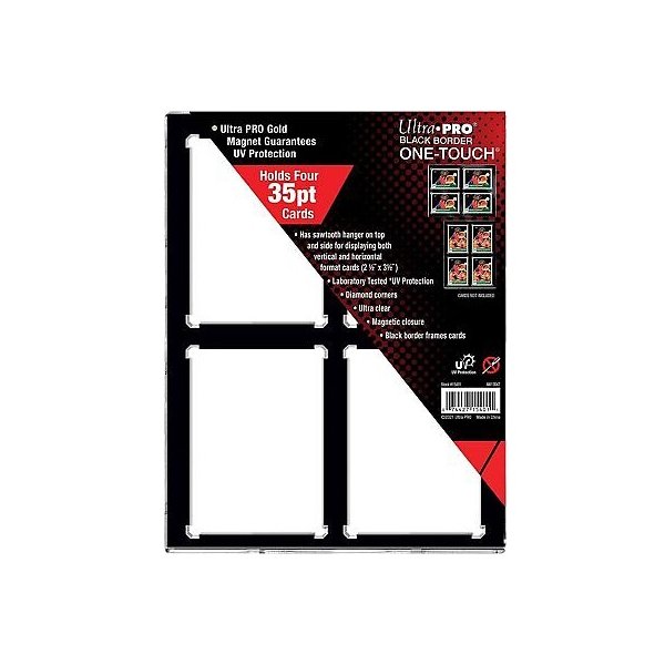 Ultra Pro 4-Card Black Border One Touch Magnetic Holder (F&uuml;r 4 Karten)