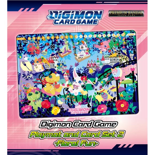 Digimon Card Game - Set 2 Floral Fun PB-09 Spielmatte + Karten (englisch)