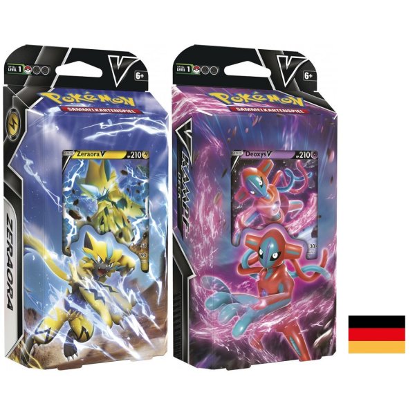 Beide V Kampf Decks Zeraora -V &amp; Deoxys -V (2 Decks, deutsch)