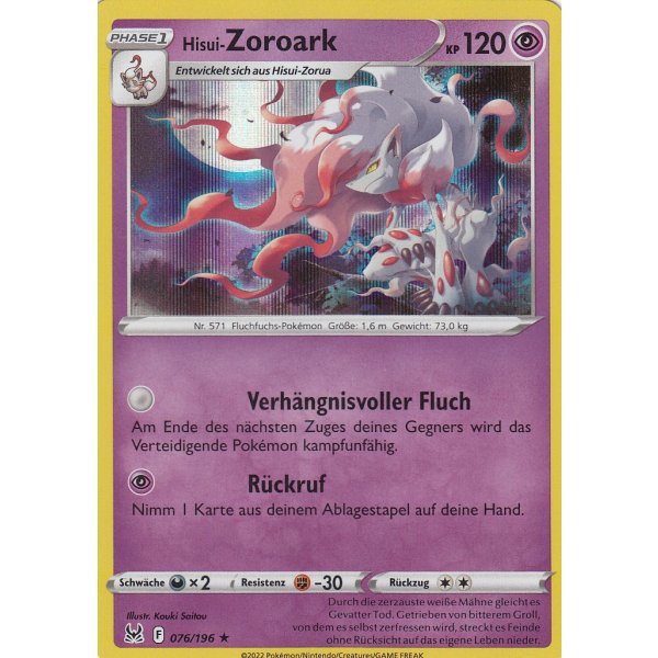 Hisui-Zoroark 076/196 HOLO