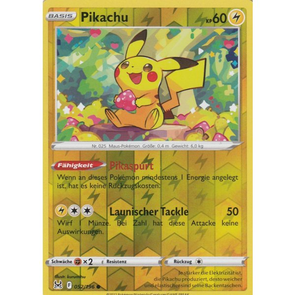 Pikachu 052/196 REVERSE HOLO