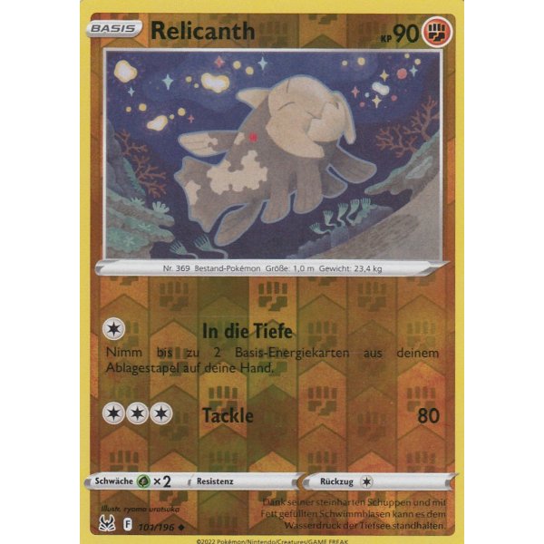 Relicanth 101/196 REVERSE HOLO