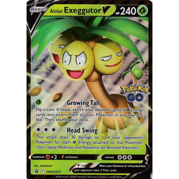 Alolan Exeggutor V SWSH225 PROMO XXL OVERSIZED/&Uuml;BERGRO&szlig; ENGLISCH