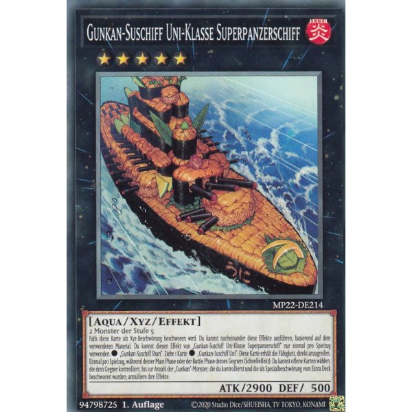 Gunkan-Suschiff Uni-Klasse Superpanzerschiff MP22-DE214