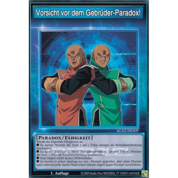 Vorsicht vor dem Gebr&uuml;der-Paradox! SGX2-DES09