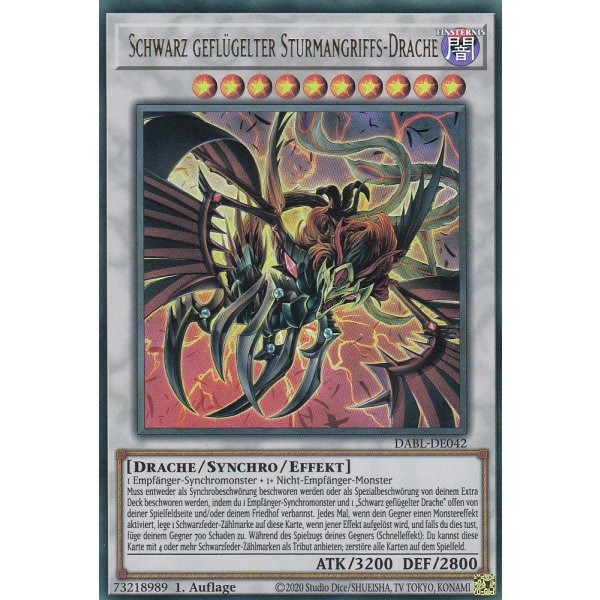 Schwarz gefl&uuml;gelter Sturmangriffs-Drache DABL-DE042